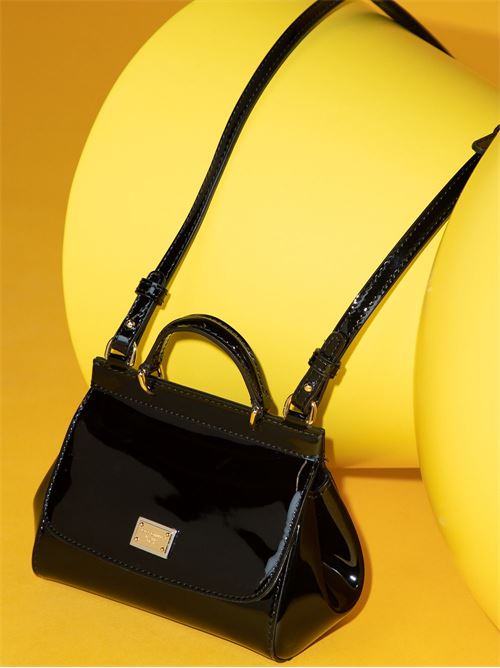 Borsa bambina in vernice nera mini sicily Dolce & Gabbana Kids | EB0003A106780999